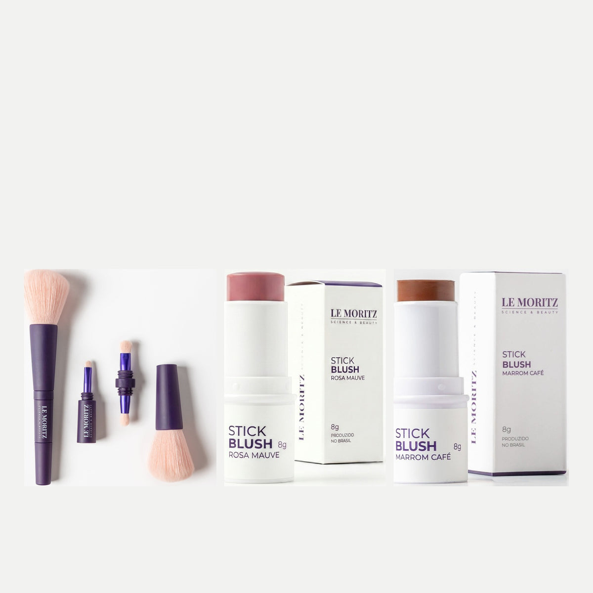 Kit Trio Pincel + Mauve + Marrom
