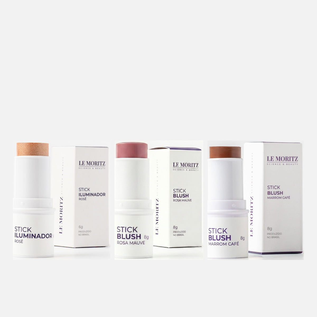 Kit Trio Rosê + Mauve + Marrom