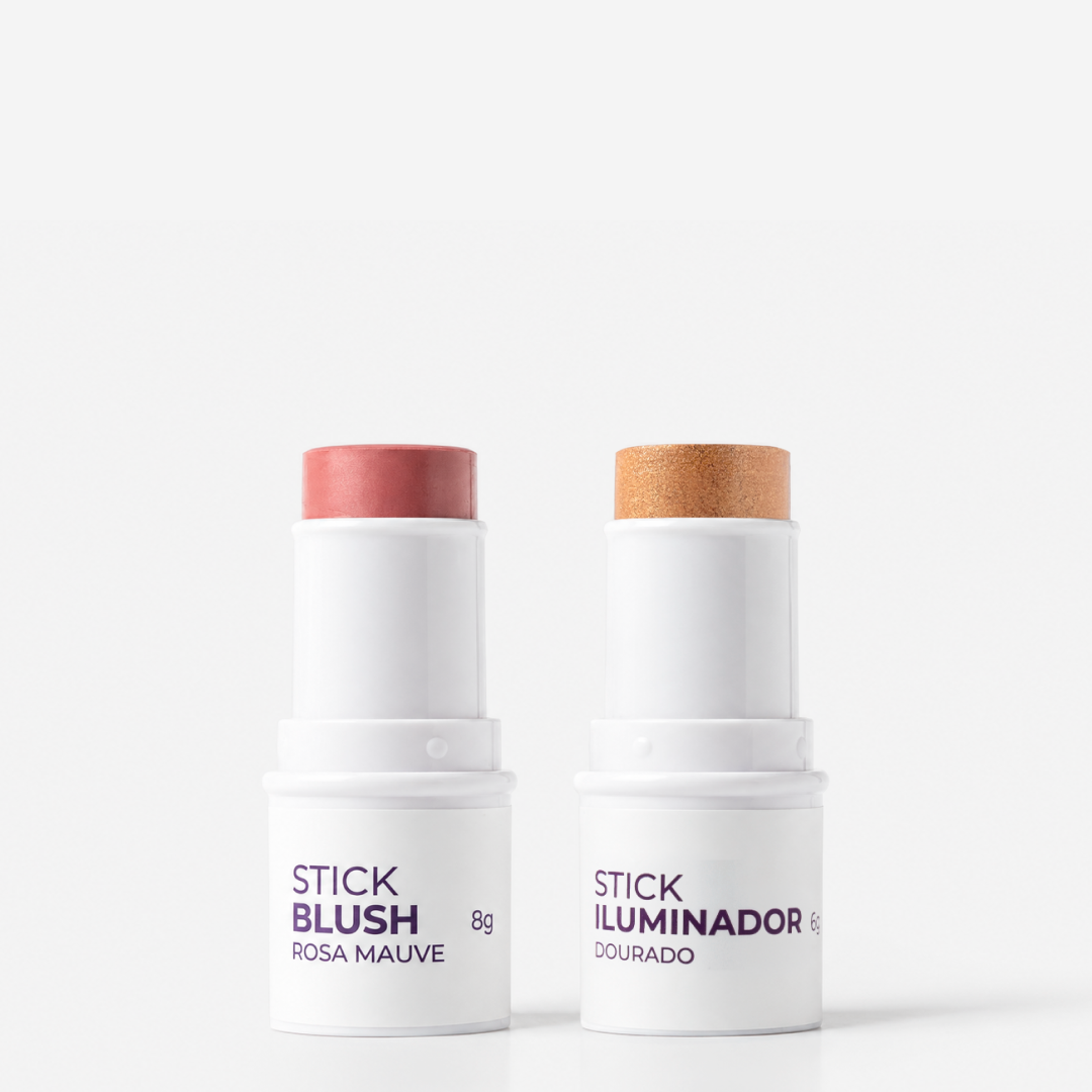 Kit Duo - Stick Rosa Mauve + Dourado